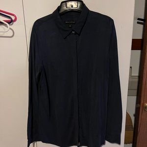 Navy Blue Banana Republic Sueded Shirt
